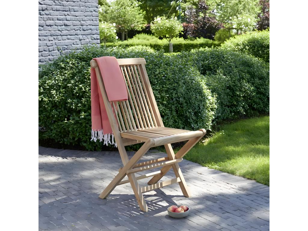 Chaise de jardin en teck massif pliante