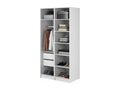 Armoire 2 portes avec tringle et tiroirs - 100 cm - blanc - Homelumiere