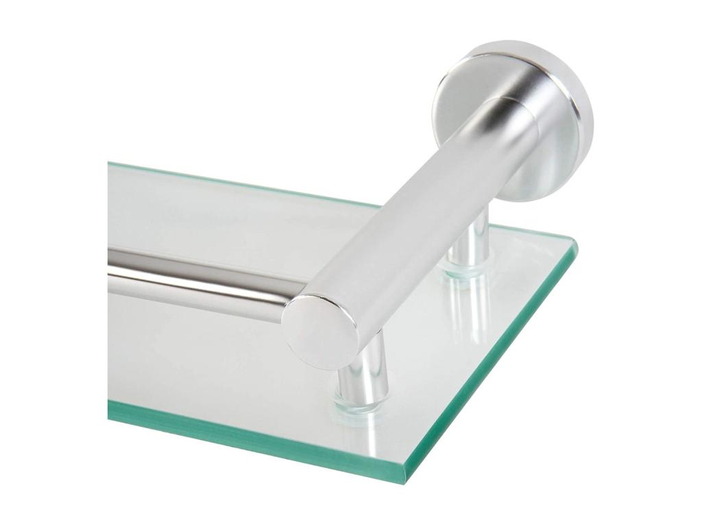 Tablette pour salle de verre argenté 50x14x3 cm 01 0000094