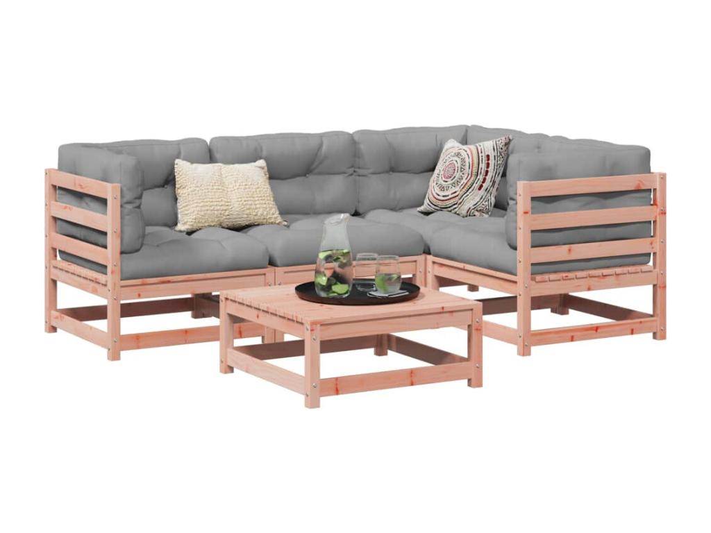 Salon de jardin 5 pièces bois massif sapin de Homelumiere