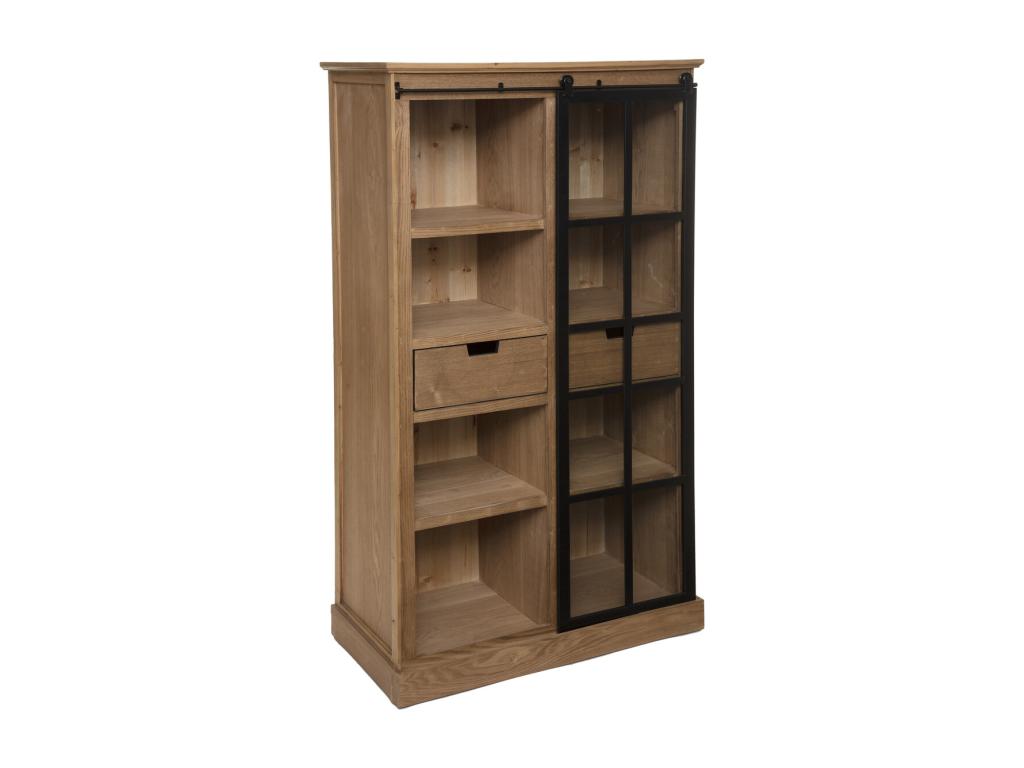 Vitrine 2 Tiroirs Design Homelumiere 150cm Marron