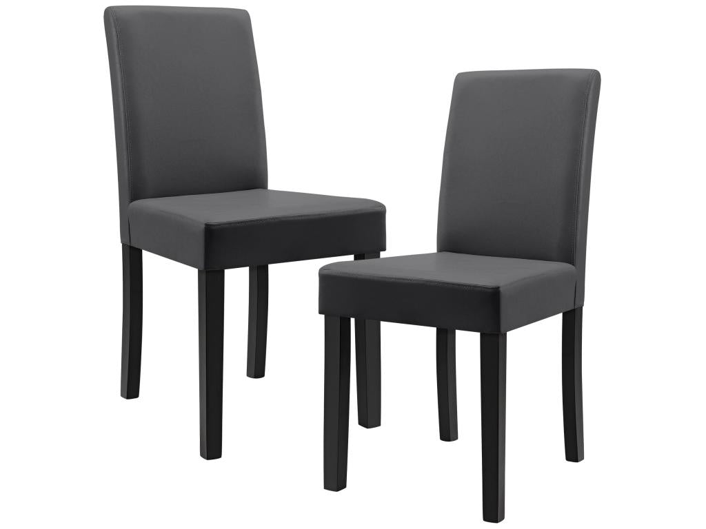 Homelumiere de 2 Chaises Bois Simili 90x42x48 cm Gris Foncé Homelumiere