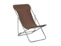 Chaise de jardin pliante tissu marron et métal Homelumiere - Lot de 2