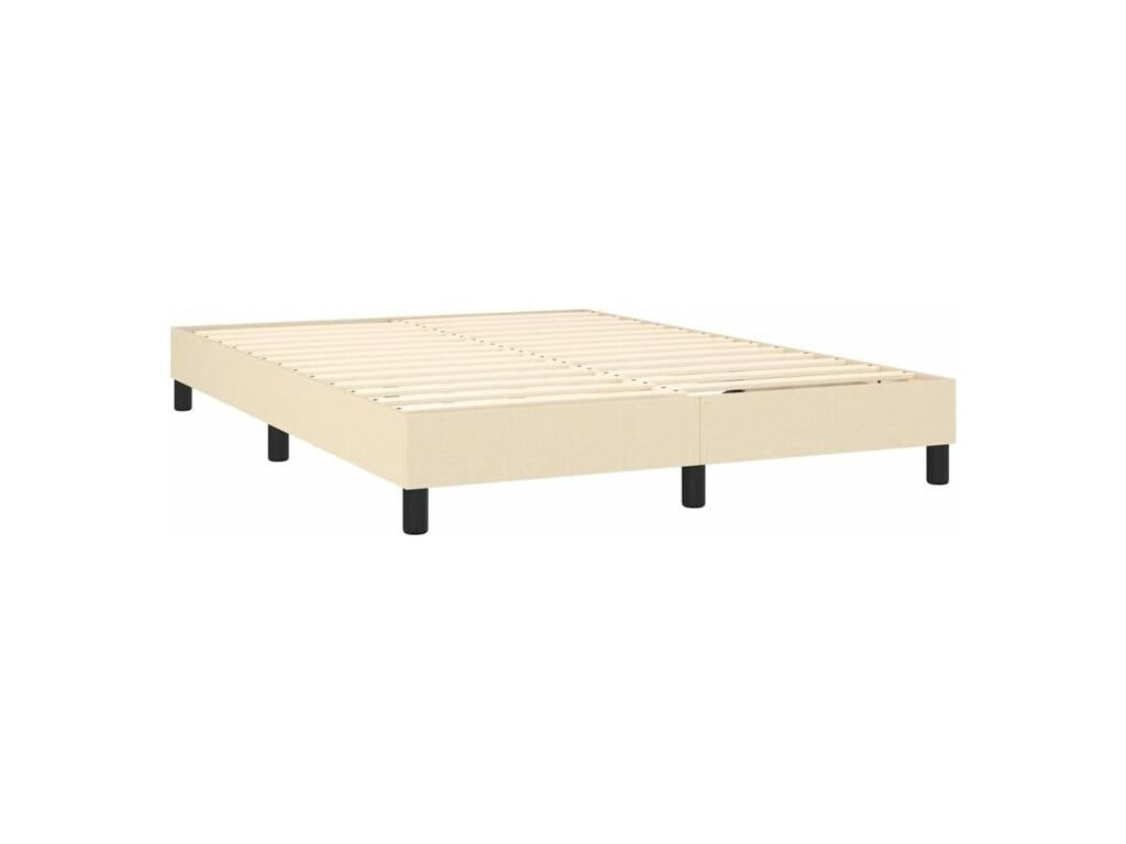Sommier à Homelumière de lit avec matelas Crème 140x190 Tissu
