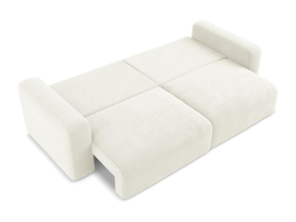 Canapé 3 places convertible en Chenille - blanc - Homelumiere