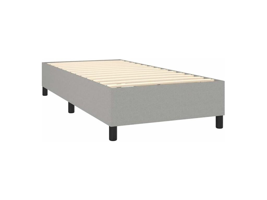 Sommier à Homelumiere de lit avec matelas Gris clair 80x200 Tissu