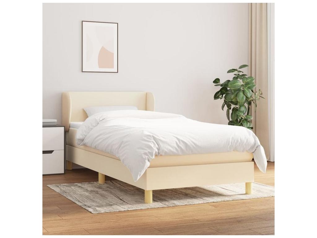 Sommier à Homelumière de lit avec matelas Crème 100x200 Tissu