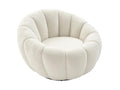 Fauteuil coquillage pivotant en tissu bouclette blanc Homelumiere