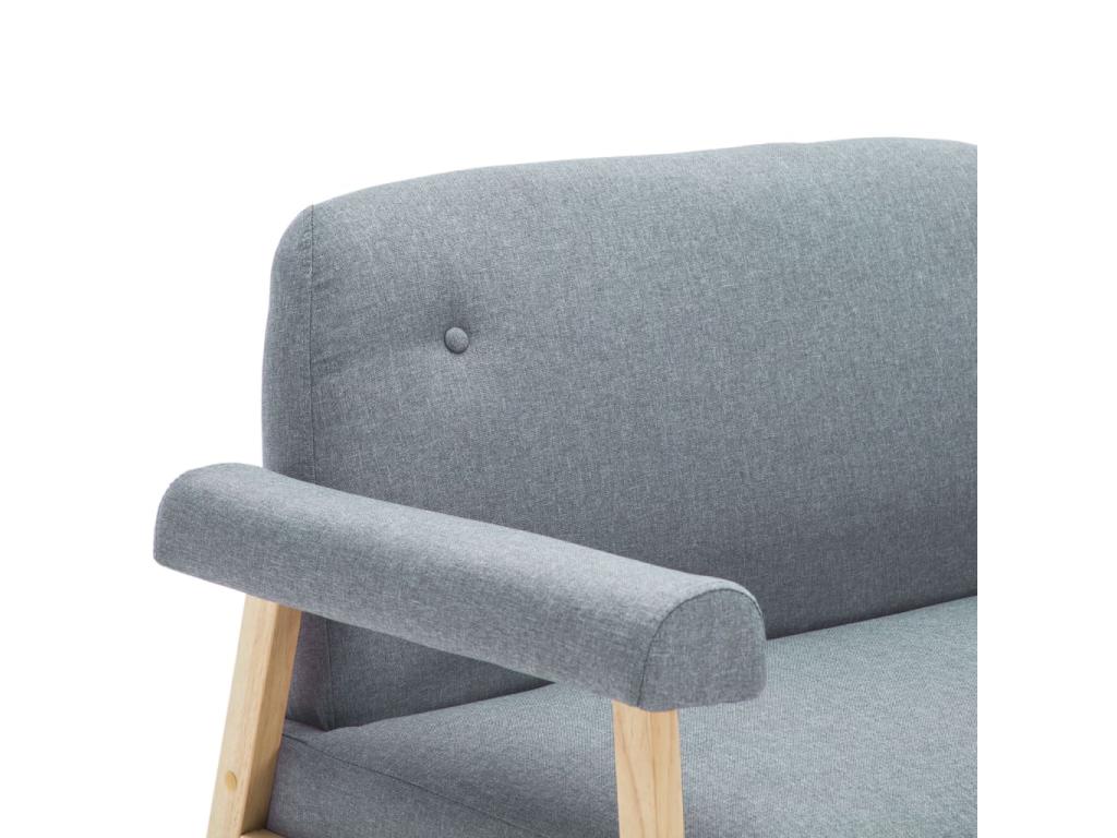 Canapé à 2 places Tissu Gris clair