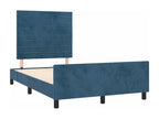Cadre de lit sans matelas bleu foncé 120x190 cm velours