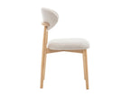 Homelumiere - Lot de 2 chaises en tissu bouclette et bois - Beige
