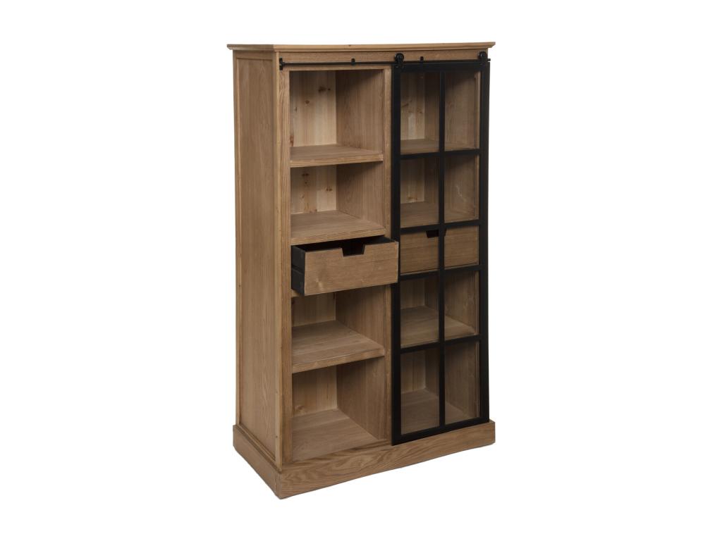Vitrine 2 Tiroirs Design Homelumiere 150cm Marron