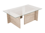 Table basse avec plateau en verre L105 cm - Homelumiere