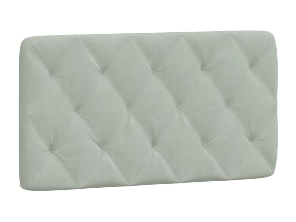Coussin de tête de lit gris clair 100 cm velours