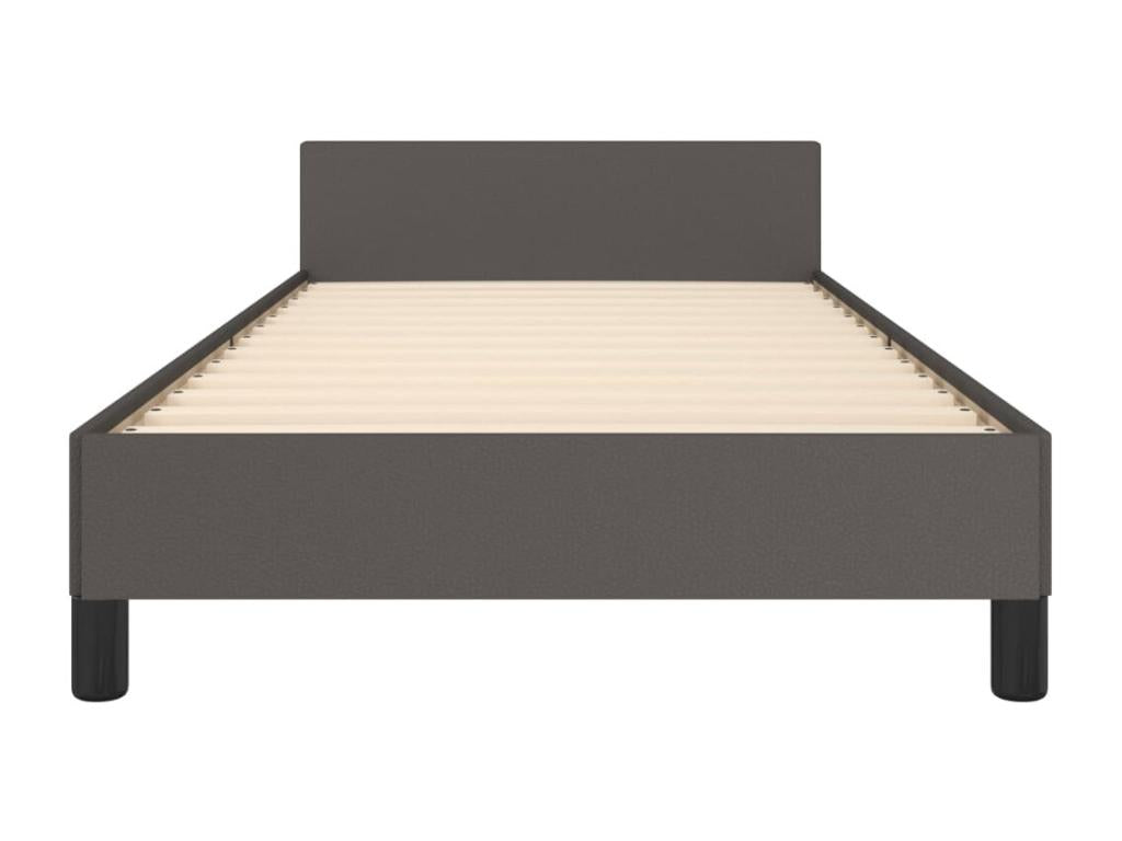 Cadre de lit sans matelas gris 90x190 cm similicuir