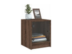Tables de chevet et portes vitrées 2pcs chêne marron 35x37x42