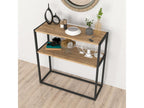 Table console Homelumiere avec surface de stockage 90x90x33.5 cm effet chêne Homelumiere