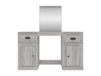 Coiffeuse design avec miroir gris 130x50x132.5 cm 02 0006316
