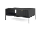 Table basse - 104x68 cm - noir avec pieds noirs - Delimoa 75157NEIF