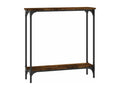 Table console chêne fumé 75x22,5x75 cm bois d'ingénierie
