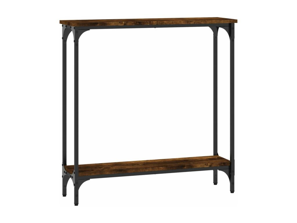 Table console chêne fumé 75x22,5x75 cm bois d'ingénierie