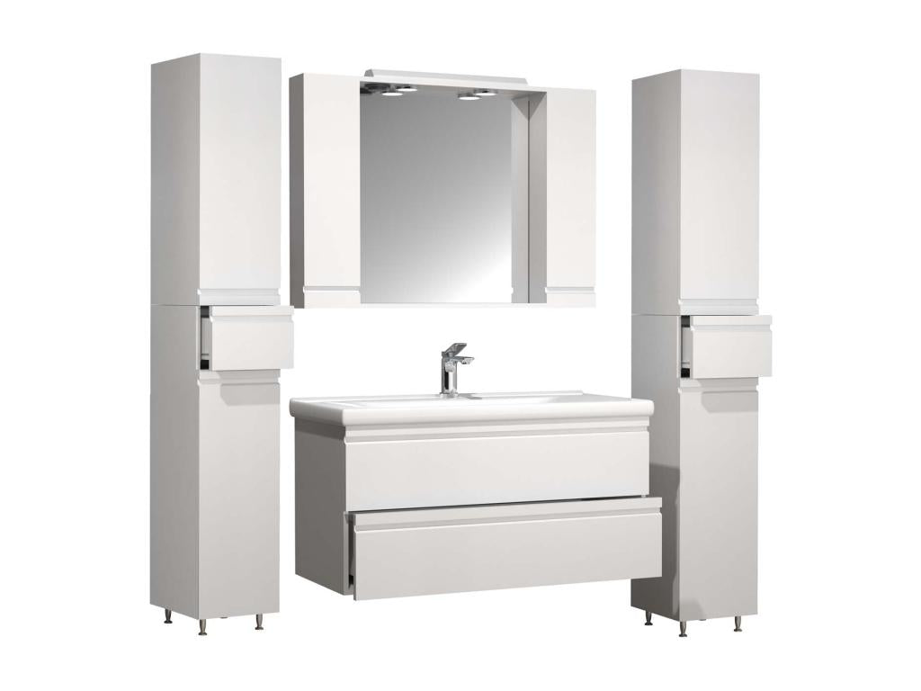 Plan de toilette 5 pièces Lavabo Homelumiere XL