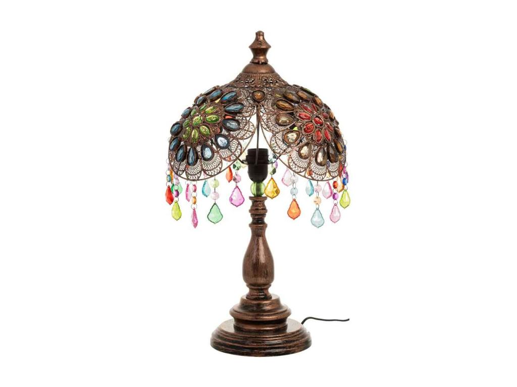 Lampe en métal avec perles en cristal acrylique colorées