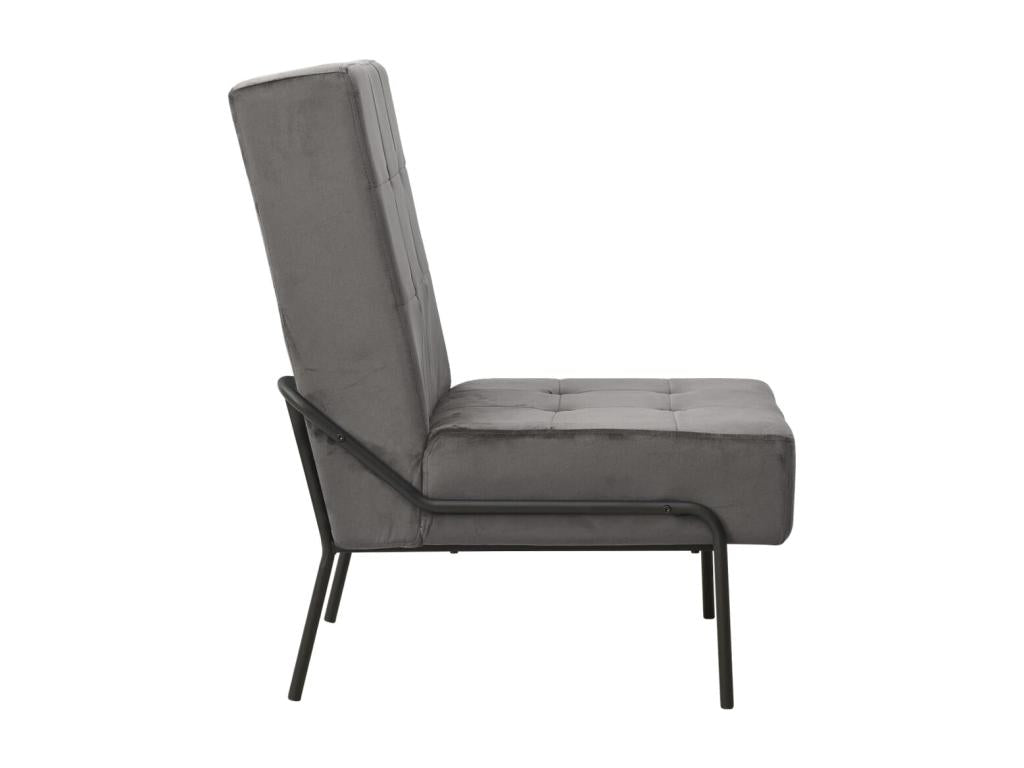 Chaise de détente 65x79x87 cm Gris foncé Velours