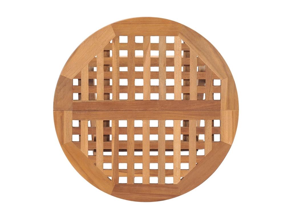 Mobilier à dîner d'extérieur pliable 3 pièces Bois solide de teck