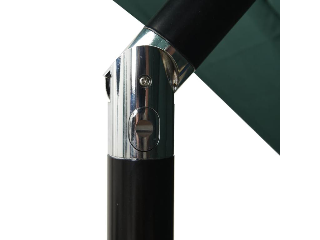 Parasol à 3 niveaux avec mât en aluminium Vert 2,5x2,5 m