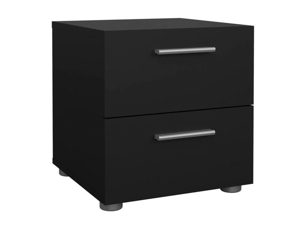 Chevet Delimoa Commode basse Table de nuit Étagère de chevet 40x40 h42 cm Noir 40063ISEV