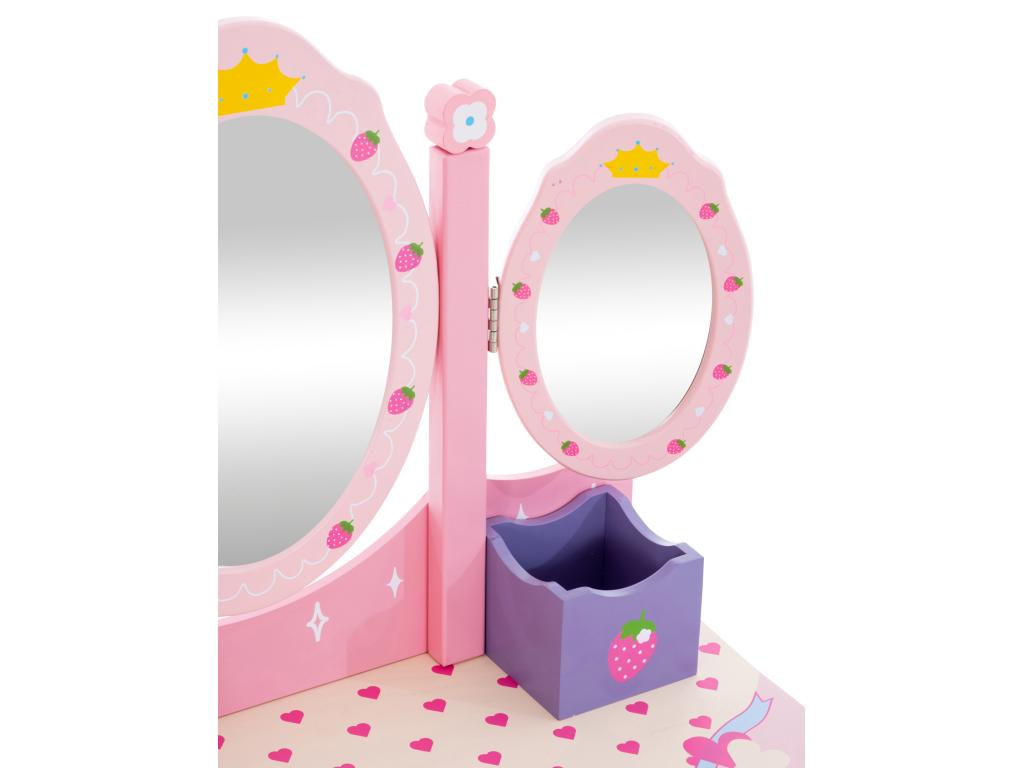 Coiffeuse - Homelumiere - Bois - 60x31cm - Rose - Homelumiere