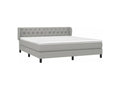 Sommier à Homelumiere de lit avec matelas Gris clair 160x200 Tissu