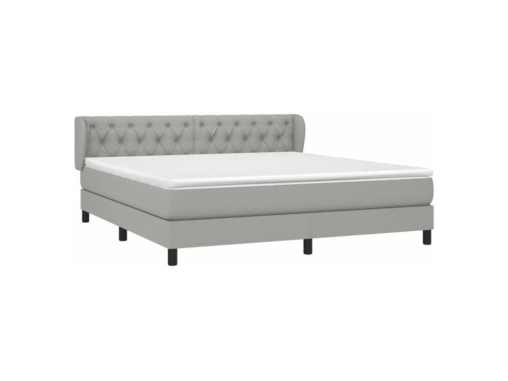 Sommier à Homelumiere de lit avec matelas Gris clair 160x200 Tissu