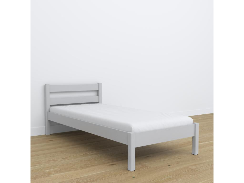 Lit simple en bois N01 Gris 80x200