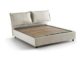 Lit double Homelumiere Lit coffre avec revêtement en tissu Made in Italy Ouverture frontale adaptée pour matelas 140x200 cm Beige