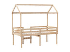 Lit haut sans matelas 90x190 cm bois de pin massif