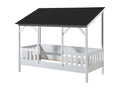 Lit Cabane Enfant en Bois Homelumiere III 90x200cm Blanc / Noir