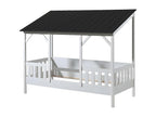 Lit Cabane Enfant en Bois Homelumiere III 90x200cm Blanc / Noir