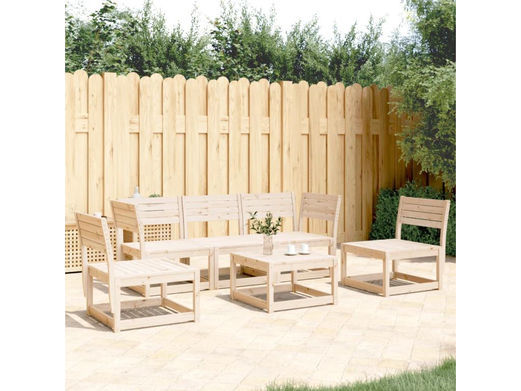 Salon de jardin 5 mcx bois de pin massif 38246WHWQ