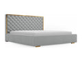 Lit rembourré avec rangement - 120x200 - lit double - velours - gris - Homelumiere