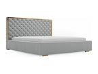 Lit rembourré avec rangement - 120x200 - lit double - velours - gris - Homelumiere
