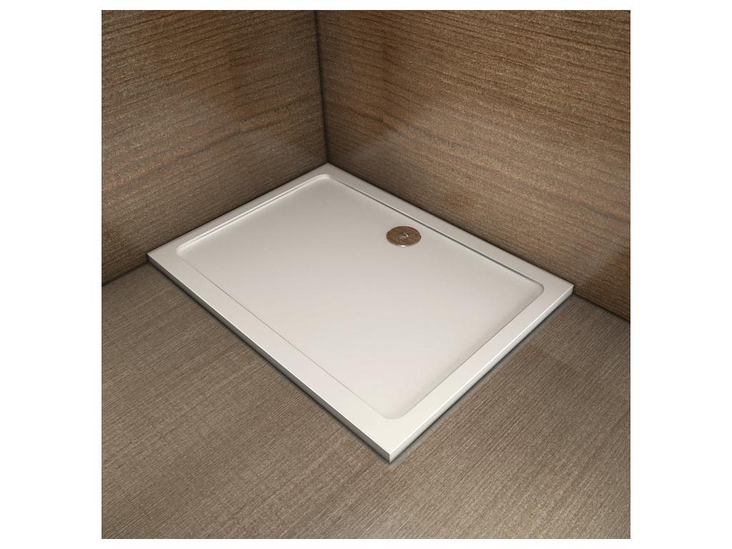 Receveur de douche blanc 150x80x3cm rectangulaire Extra-plat Homelumiere manteau bac à douche anti-dérapant Modèle Classique