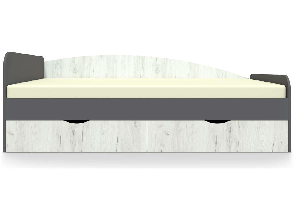 Lit Enfant 2 Tiroirs Design Homelumiere 90x200cm Gris