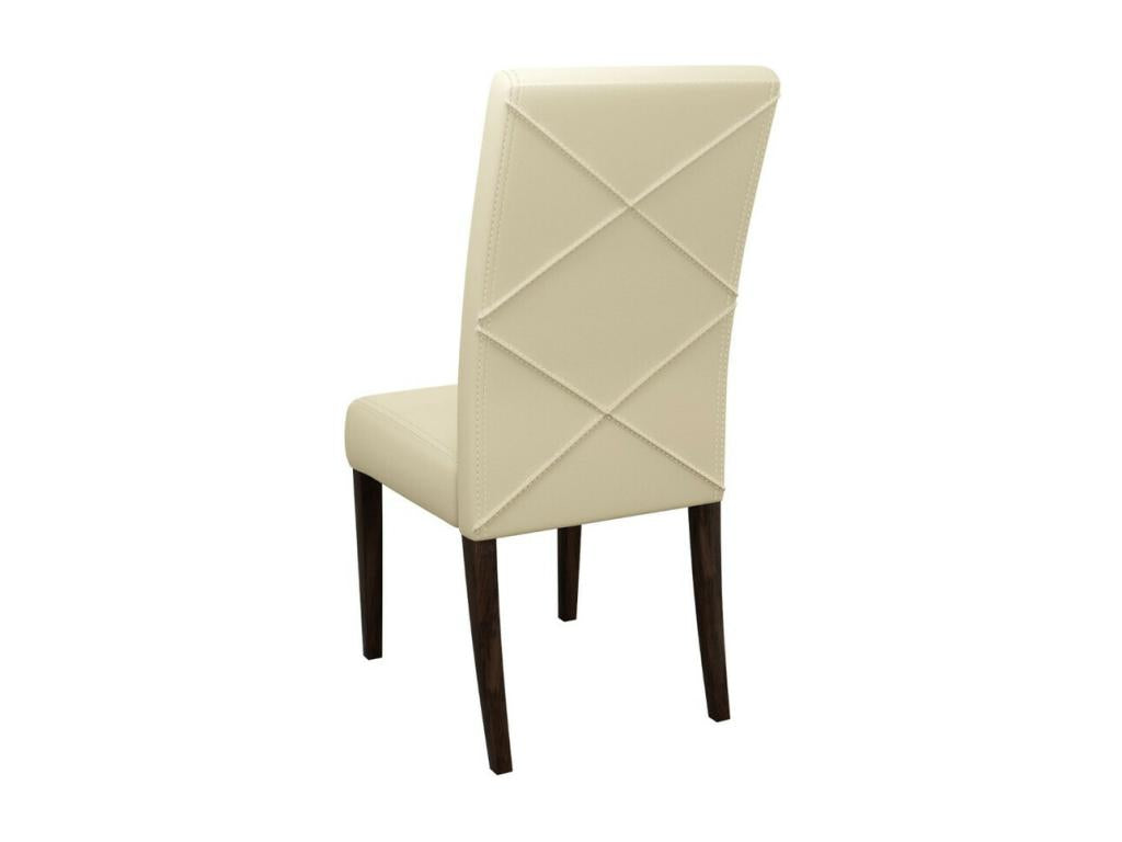 Chaise Homelumiere 184 Crème - Noix 105x45x42cm Faux cuir En bois Bois