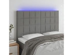 Tête de lit à LED Gris foncé 144x5x118/128 cm Tissu