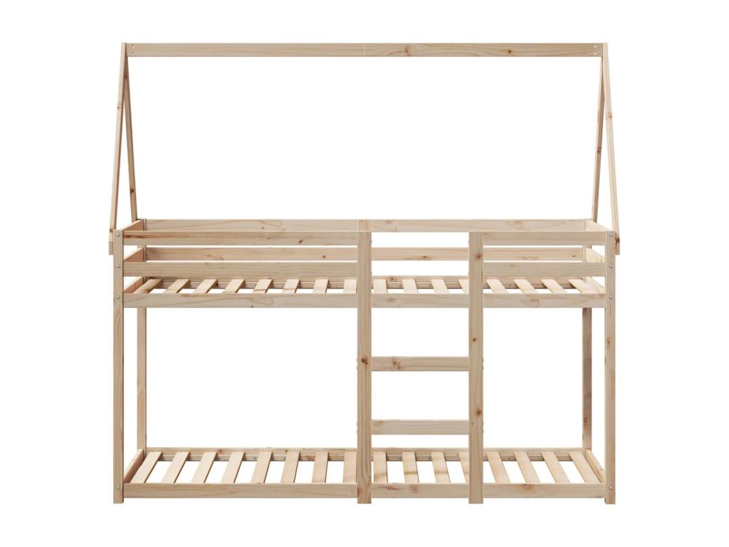 Lit superposé sans matelas 75x190 cm bois de pin massif 64786TBEX