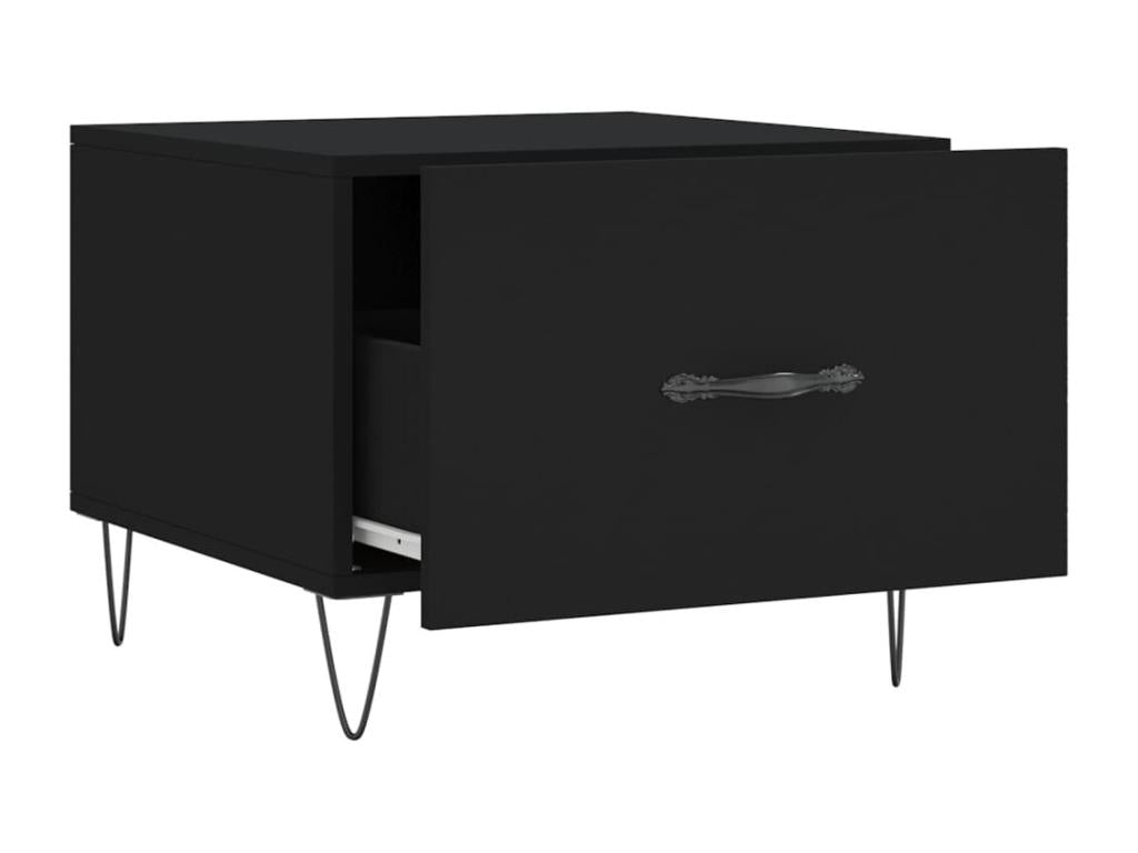 Tables basses 2 pcs noir 50x50x40 bois d'ingénierie