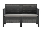 Canapé à 2 places de jardin avec coussins Anthracite PP Rotin 05149OXPW