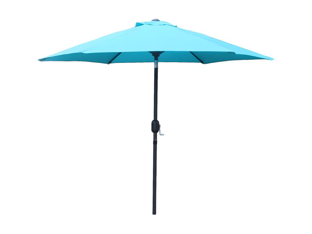 Parasol droit rond diamètre 2,5 m bleu turquoise COME